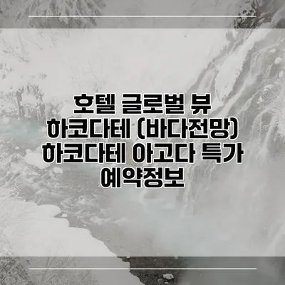 호텔 글로벌 뷰 하코다테 (바다전망) 하코다테 아고다 특가 예약정보