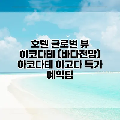 호텔 글로벌 뷰 하코다테 (바다전망) 하코다테 아고다 특가 예약팁