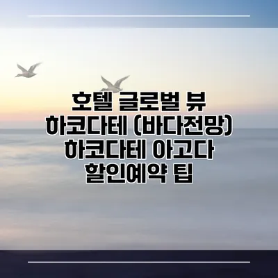 호텔 글로벌 뷰 하코다테 (바다전망) 하코다테 아고다 할인예약 팁