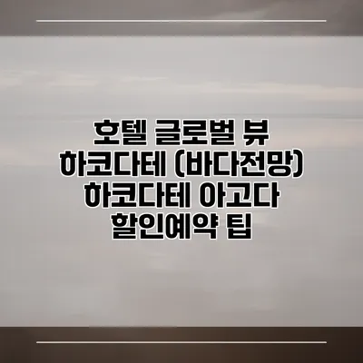 호텔 글로벌 뷰 하코다테 (바다전망) 하코다테 아고다 할인예약 팁