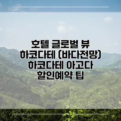 호텔 글로벌 뷰 하코다테 (바다전망) 하코다테 아고다 할인예약 팁