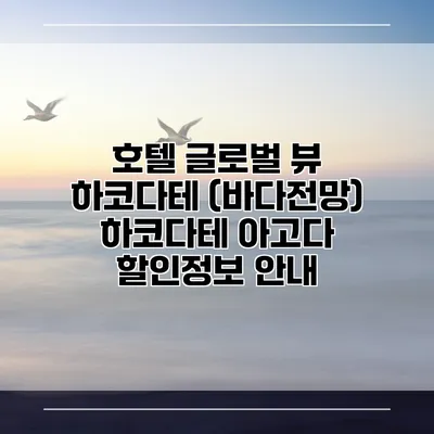 호텔 글로벌 뷰 하코다테 (바다전망) 하코다테 아고다 할인정보 안내