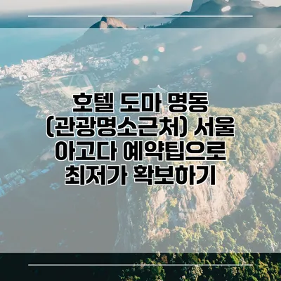 호텔 도마 명동 (관광명소근처) 서울 아고다 예약팁으로 최저가 확보하기