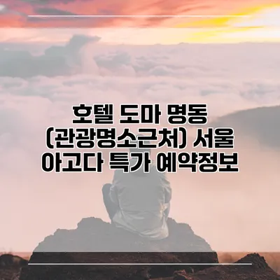 호텔 도마 명동 (관광명소근처) 서울 아고다 특가 예약정보