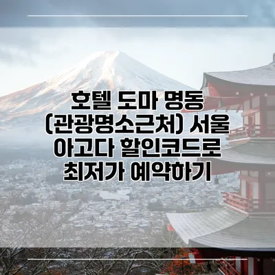 호텔 도마 명동 (관광명소근처) 서울 아고다 할인코드로 최저가 예약하기