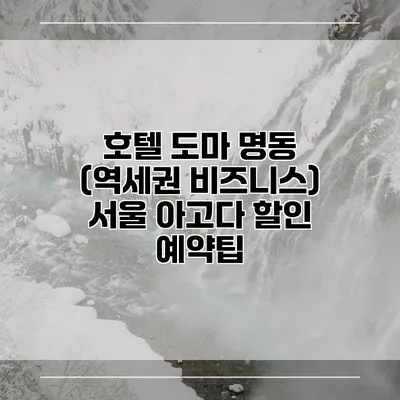 호텔 도마 명동 (역세권 비즈니스) 서울 아고다 할인 예약팁