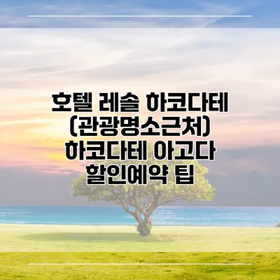 호텔 레솔 하코다테 (관광명소근처) 하코다테 아고다 할인예약 팁