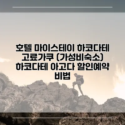 호텔 마이스테이 하코다테 고료가쿠 (가성비숙소) 하코다테 아고다 할인예약 비법