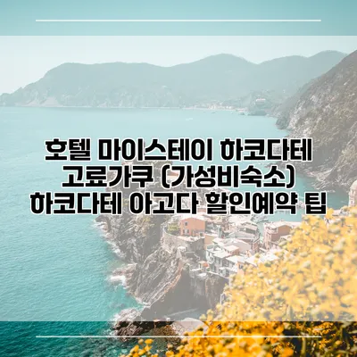 호텔 마이스테이 하코다테 고료가쿠 (가성비숙소) 하코다테 아고다 할인예약 팁