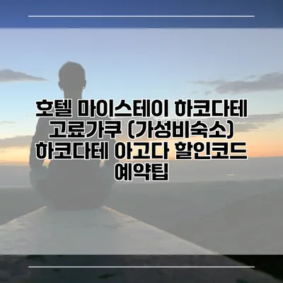 호텔 마이스테이 하코다테 고료가쿠 (가성비숙소) 하코다테 아고다 할인코드 예약팁