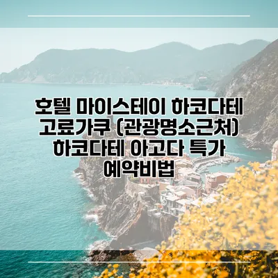호텔 마이스테이 하코다테 고료가쿠 (관광명소근처) 하코다테 아고다 특가 예약비법
