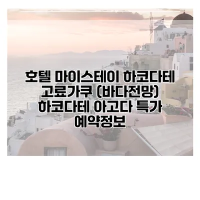 호텔 마이스테이 하코다테 고료가쿠 (바다전망) 하코다테 아고다 특가 예약정보