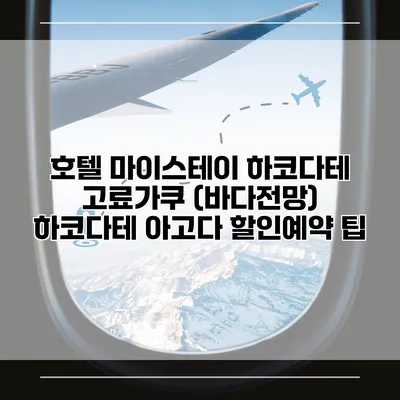 호텔 마이스테이 하코다테 고료가쿠 (바다전망) 하코다테 아고다 할인예약 팁