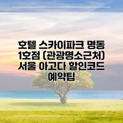 호텔 스카이파크 명동 1호점 (관광명소근처) 서울 아고다 할인코드 예약팁
