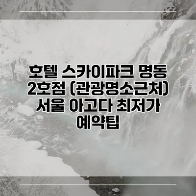 호텔 스카이파크 명동 2호점 (관광명소근처) 서울 아고다 최저가 예약팁
