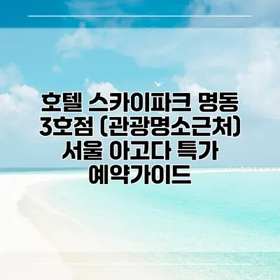 호텔 스카이파크 명동 3호점 (관광명소근처) 서울 아고다 특가 예약가이드