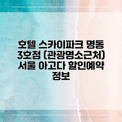 호텔 스카이파크 명동 3호점 (관광명소근처) 서울 아고다 할인예약 정보