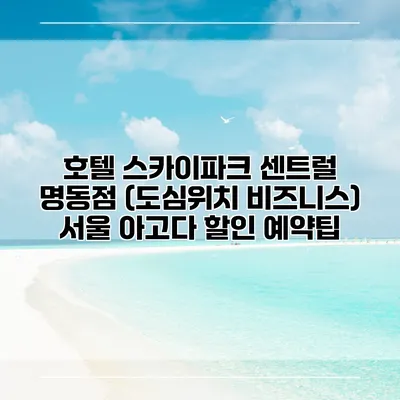 호텔 스카이파크 센트럴 명동점 (도심위치 비즈니스) 서울 아고다 할인 예약팁