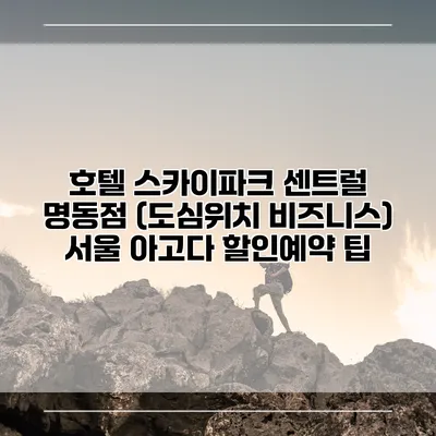 호텔 스카이파크 센트럴 명동점 (도심위치 비즈니스) 서울 아고다 할인예약 팁