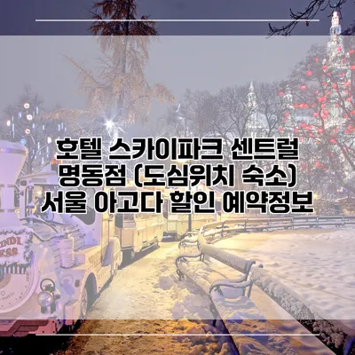 호텔 스카이파크 센트럴 명동점 (도심위치 숙소) 서울 아고다 할인 예약정보