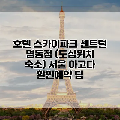 호텔 스카이파크 센트럴 명동점 (도심위치 숙소) 서울 아고다 할인예약 팁