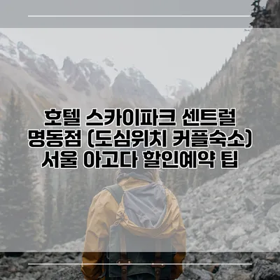 호텔 스카이파크 센트럴 명동점 (도심위치 커플숙소) 서울 아고다 할인예약 팁
