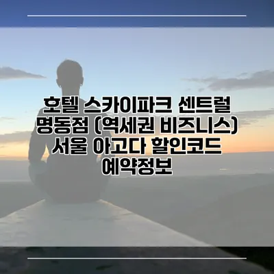 호텔 스카이파크 센트럴 명동점 (역세권 비즈니스) 서울 아고다 할인코드 예약정보
