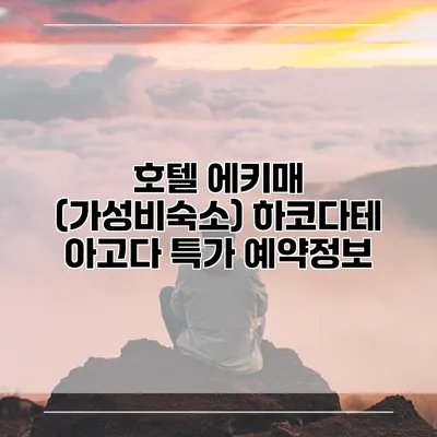 호텔 에키매 (가성비숙소) 하코다테 아고다 특가 예약정보