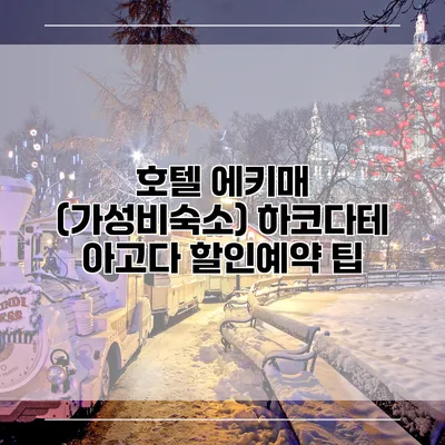 호텔 에키매 (가성비숙소) 하코다테 아고다 할인예약 팁