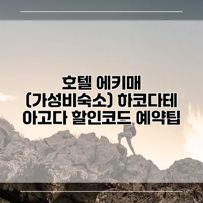 호텔 에키매 (가성비숙소) 하코다테 아고다 할인코드 예약팁