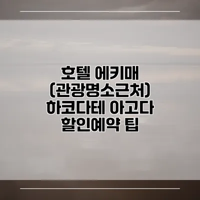 호텔 에키매 (관광명소근처) 하코다테 아고다 할인예약 팁