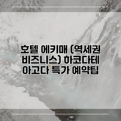 호텔 에키매 (역세권 비즈니스) 하코다테 아고다 특가 예약팁