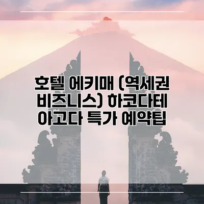 호텔 에키매 (역세권 비즈니스) 하코다테 아고다 특가 예약팁
