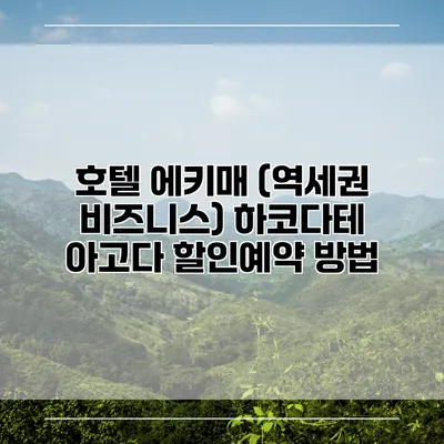 호텔 에키매 (역세권 비즈니스) 하코다테 아고다 할인예약 방법