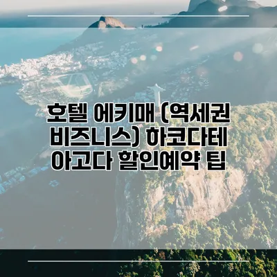 호텔 에키매 (역세권 비즈니스) 하코다테 아고다 할인예약 팁