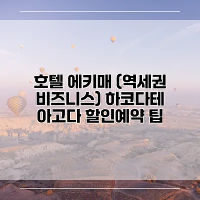 호텔 에키매 (역세권 비즈니스) 하코다테 아고다 할인예약 팁