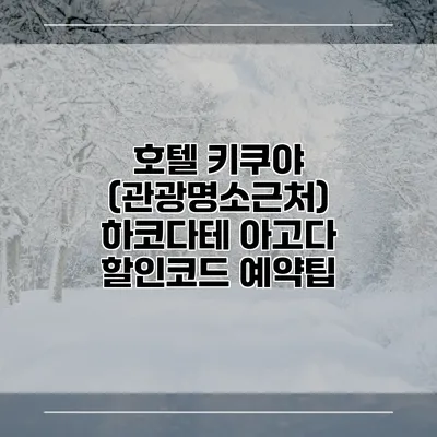호텔 키쿠야 (관광명소근처) 하코다테 아고다 할인코드 예약팁