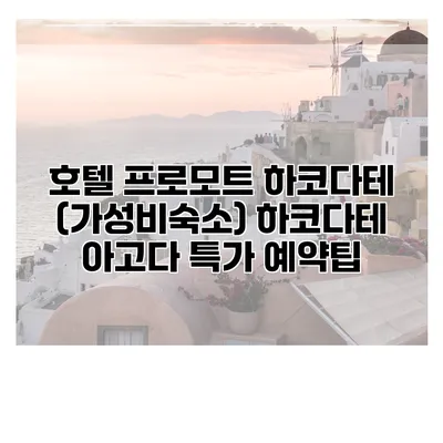 호텔 프로모트 하코다테 (가성비숙소) 하코다테 아고다 특가 예약팁