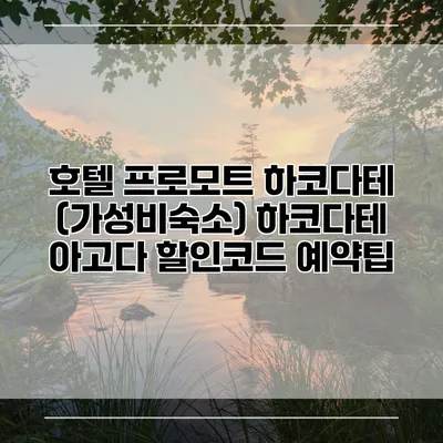 호텔 프로모트 하코다테 (가성비숙소) 하코다테 아고다 할인코드 예약팁