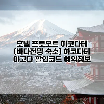호텔 프로모트 하코다테 (바다전망 숙소) 하코다테 아고다 할인코드 예약정보