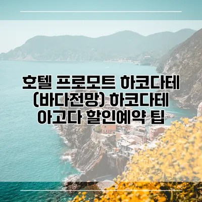 호텔 프로모트 하코다테 (바다전망) 하코다테 아고다 할인예약 팁