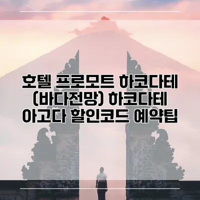 호텔 프로모트 하코다테 (바다전망) 하코다테 아고다 할인코드 예약팁
