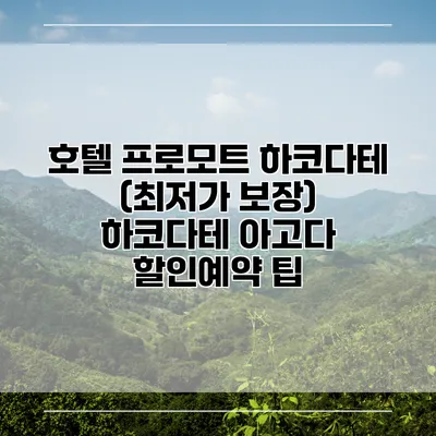 호텔 프로모트 하코다테 (최저가 보장) 하코다테 아고다 할인예약 팁