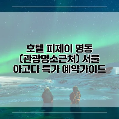 호텔 피제이 명동 (관광명소근처) 서울 아고다 특가 예약가이드