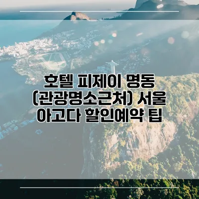 호텔 피제이 명동 (관광명소근처) 서울 아고다 할인예약 팁